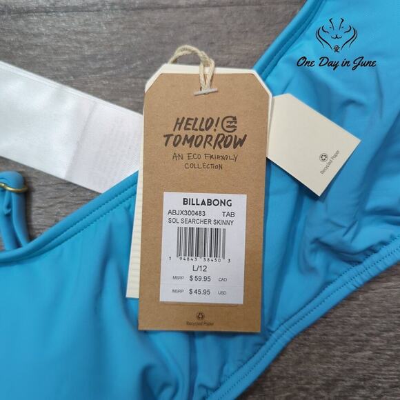 Billabong Sol Searcher Skinny Crop Bikini Top Size L - Picture 3 of 5